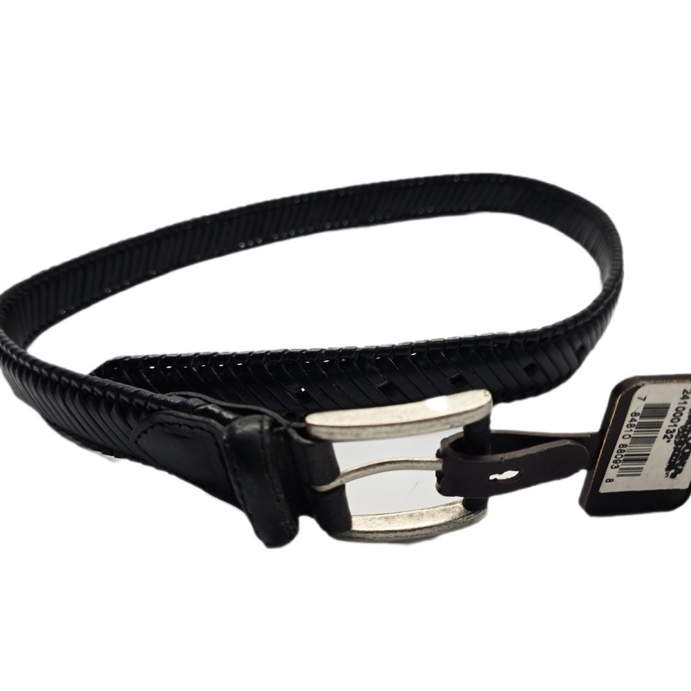 Nocona Belt Co. Woven Leather Belt Silver Buckle Western Style‎ Size 32 American